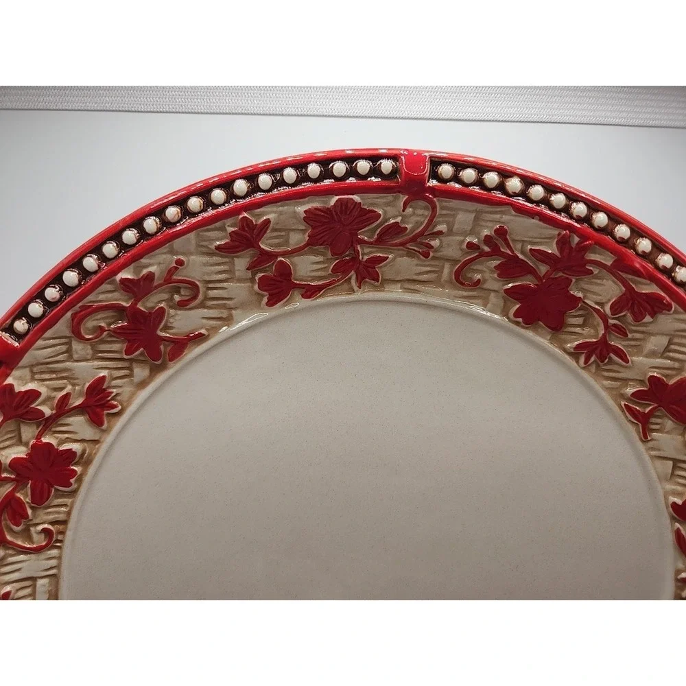 Temptations Floral Lace Dinner Plates -basket Weave PPP-HDL-956130